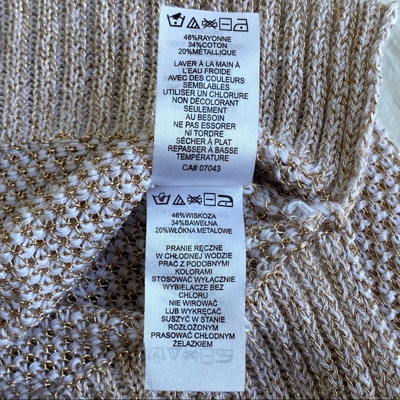 Cynthia Rowley Gold Metallic & White Pullover Raglan Sweater - Picture 12 of 16